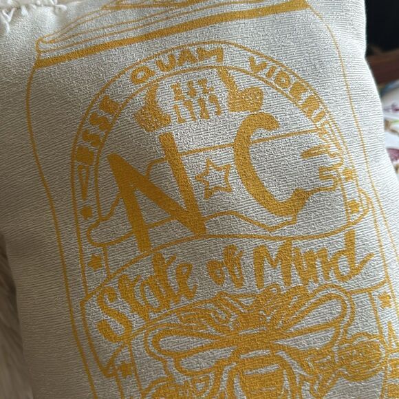NC State of Mind Tarheel Brews Handmade Throw Pillow Jute - Picture 2 of 5